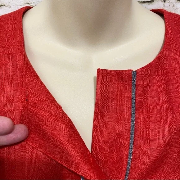 NWT Pendleton Red Linen Woven Lora Tunic Shirt - Picture 4 of 7